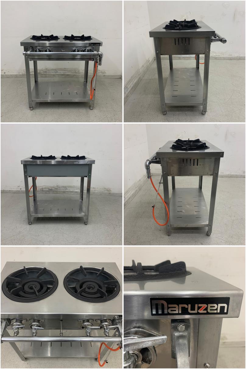 中古】 A07688 ガステーブル 2口 マルゼン MGT-074DS［形状から推測