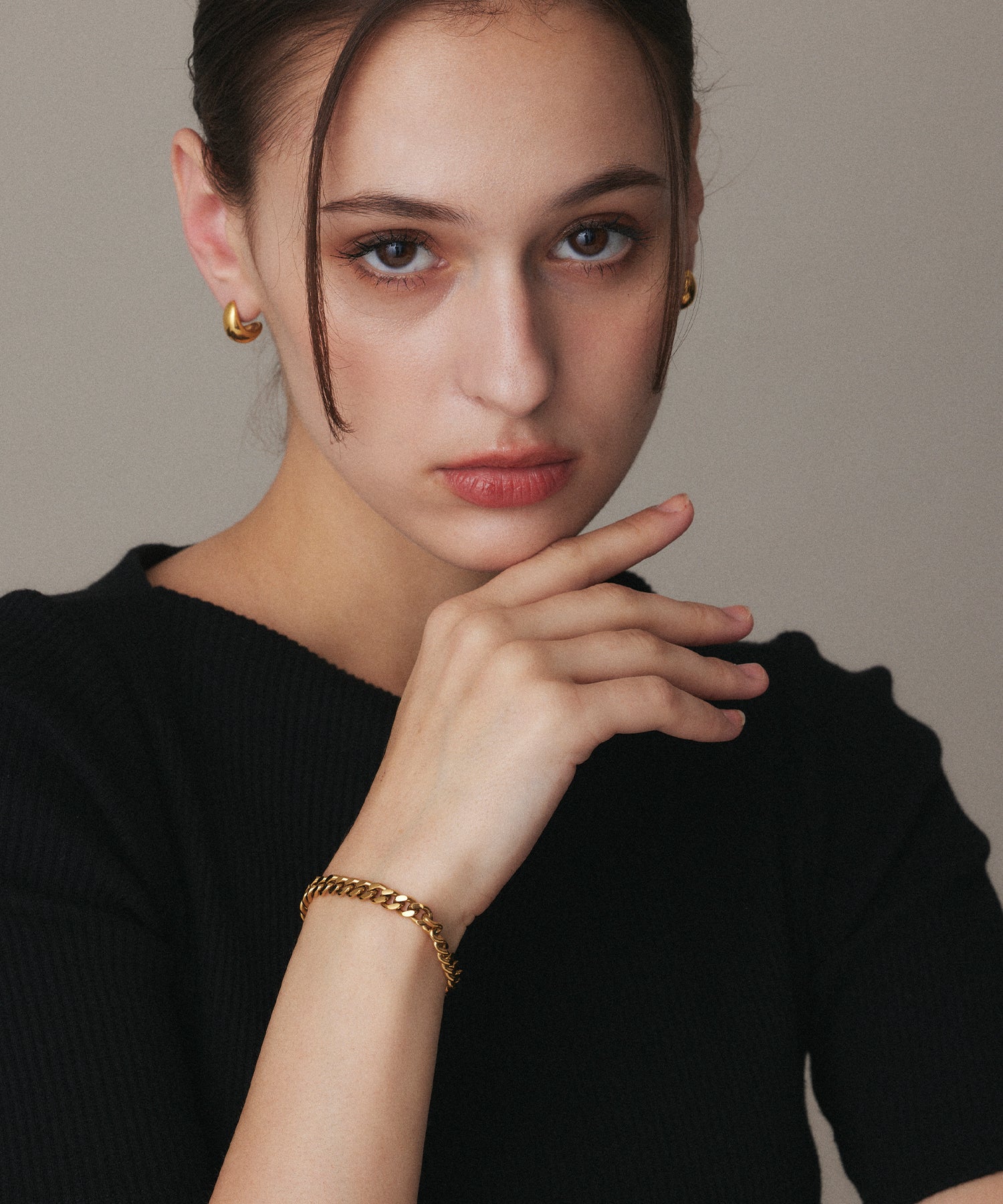 ゴールド]チェーンブレスレット/6mm