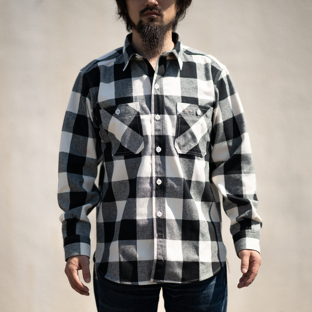 Work Shirt Flannel Checked black × white – BONCOURA Official