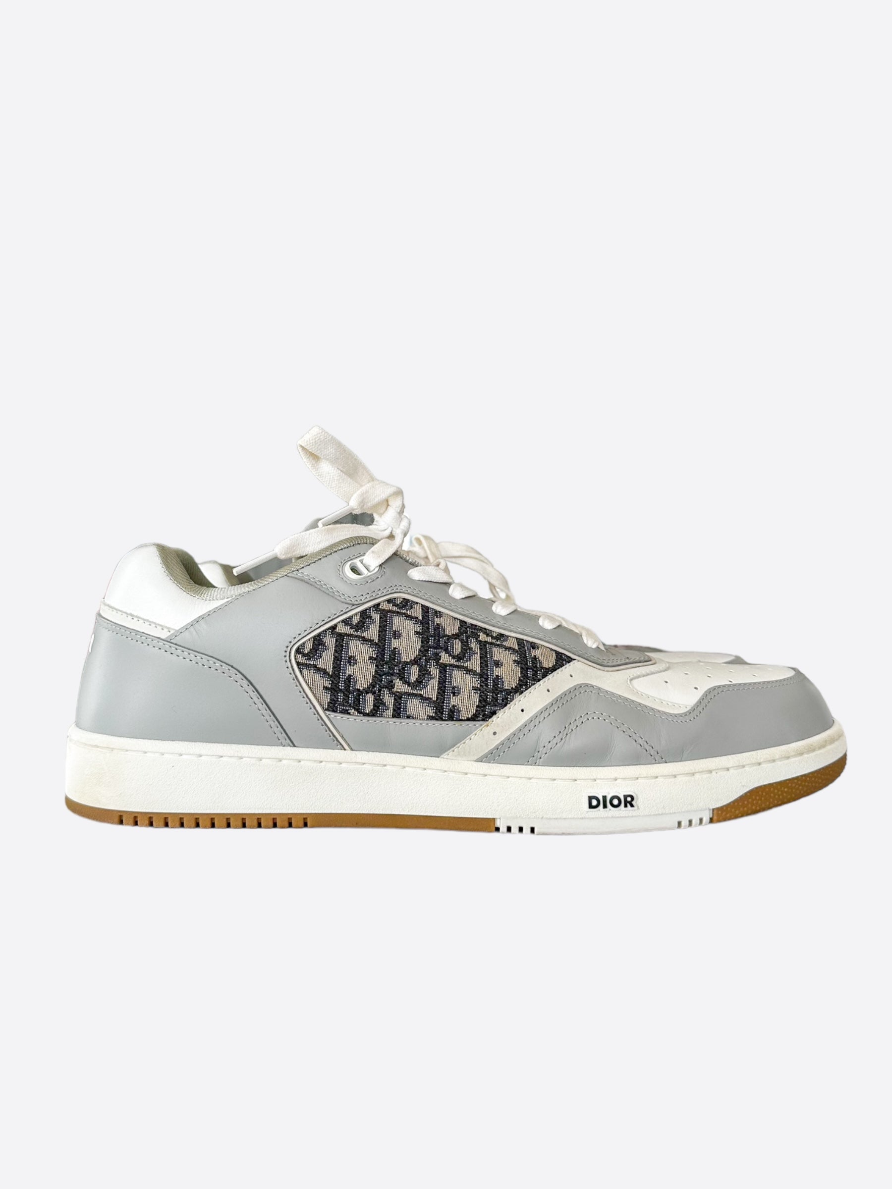 Dior Grey & White Oblique B27 Sneakers – Savonches