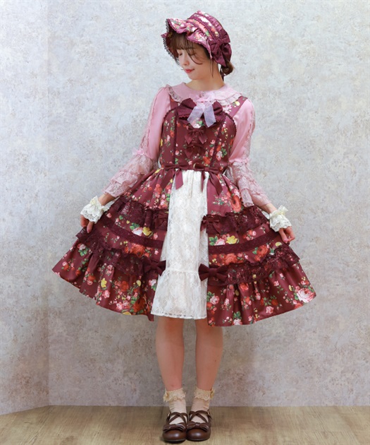 アンティークローズ柄ジャンパースカート | axes femme online shop