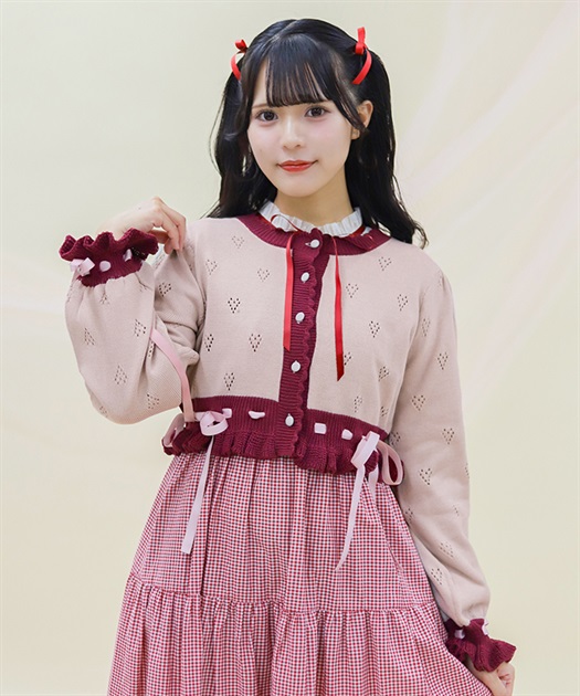 ハート透かし編みニットカーディガン | axes femme online shop