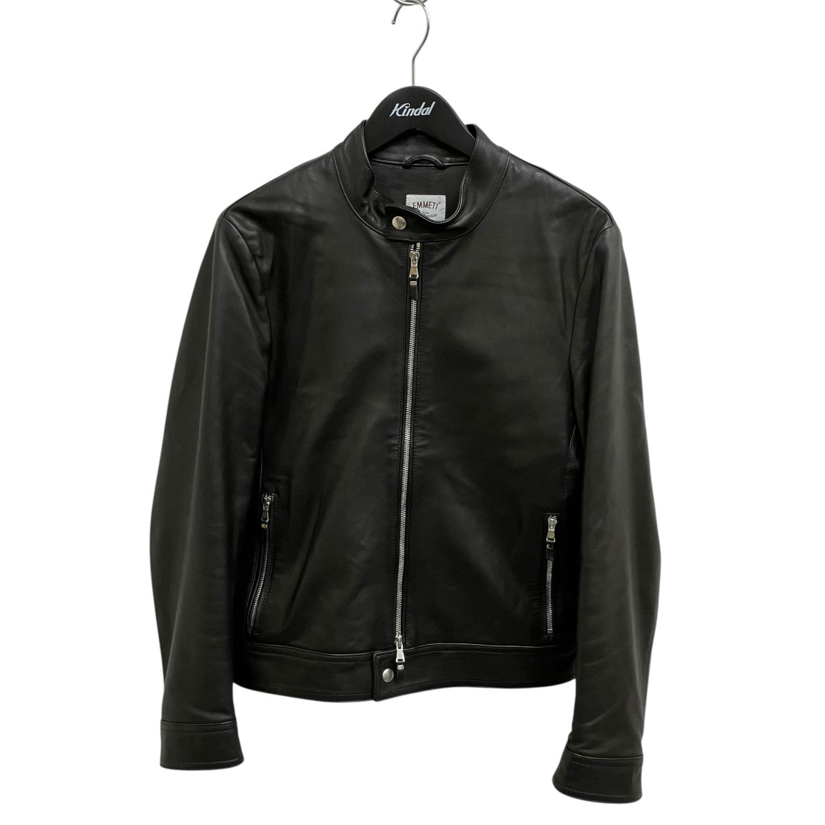 EMMETI(エンメティ) レザーライダースジャケット ブラック サイズ 46