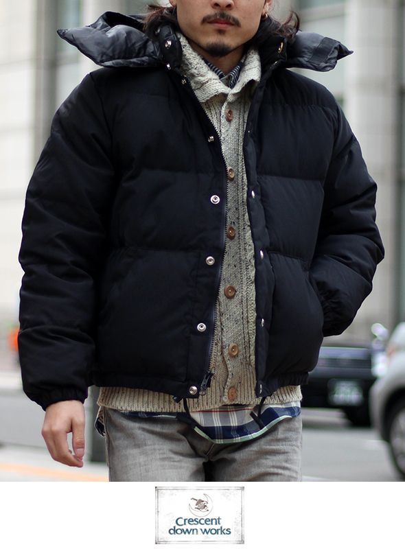 CRESCENT DOWN WORKS】クレセントダウンワークス DOWN SWEATER BLACK