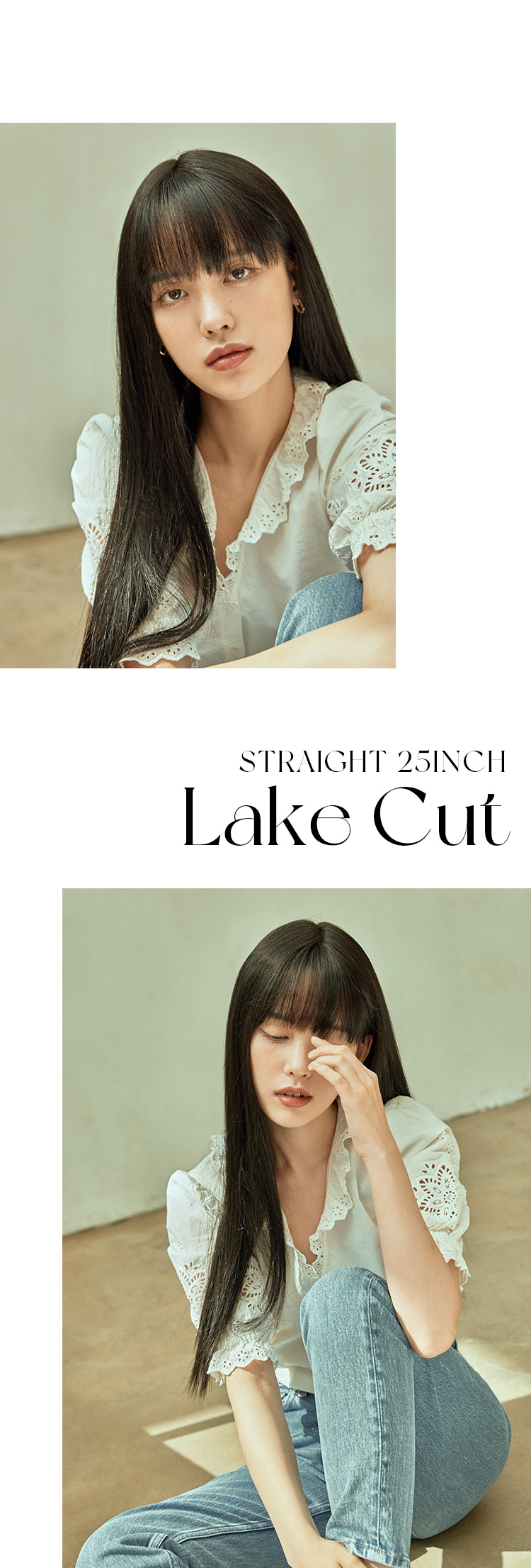 手植えフルウィッグ) ストレート25インチレイクカット(モースト原糸)