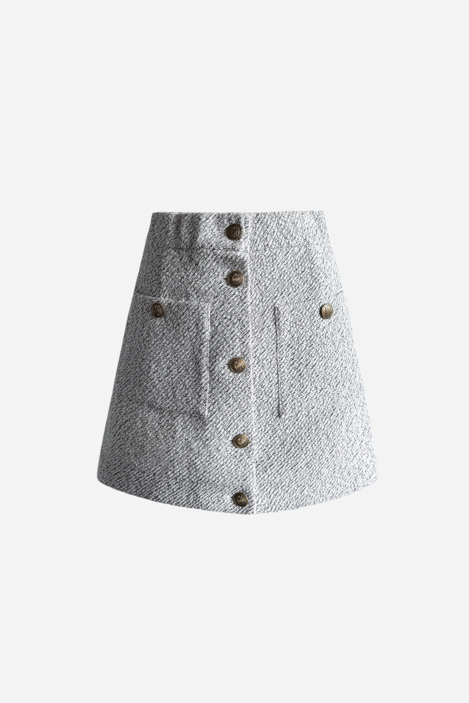 Glitter tweed button skirt – shéller / シェリエ