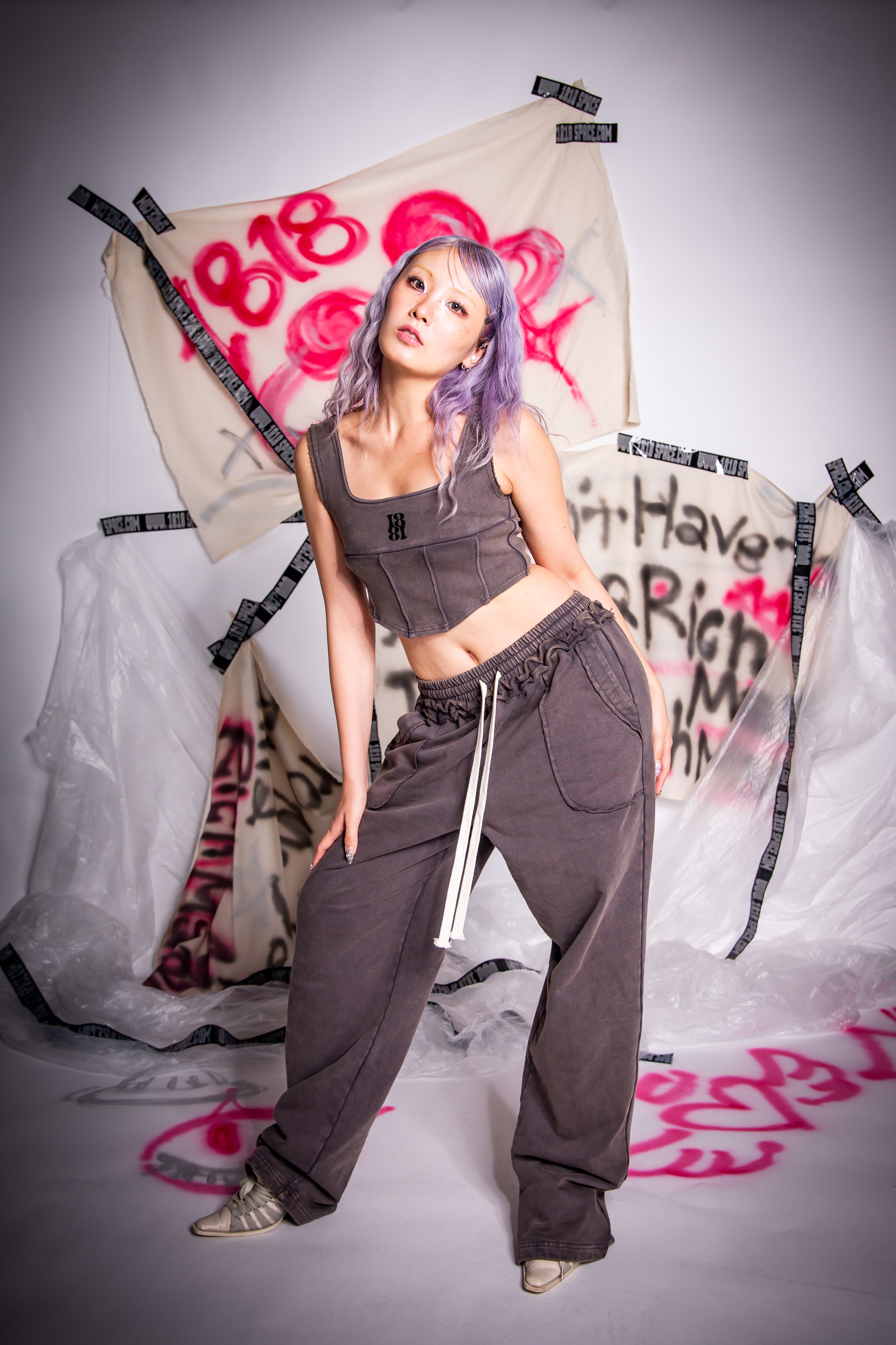 WASHED SWEAT PANTS black – 1818