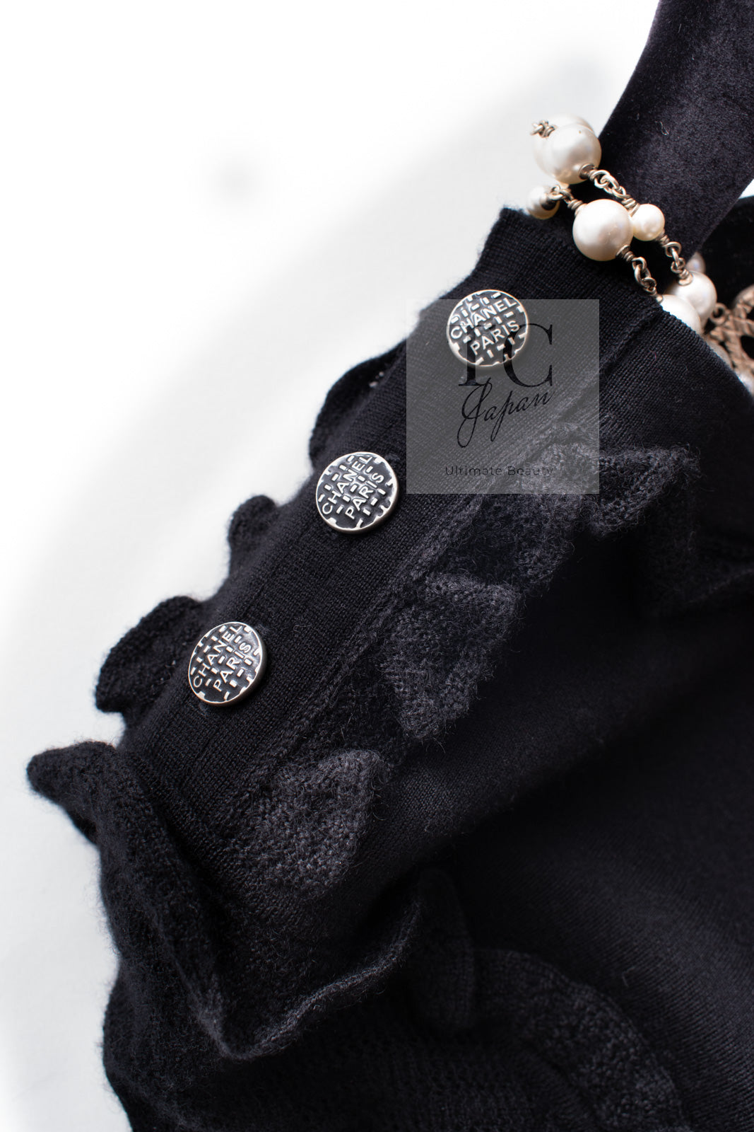 シャネル ワンピース CHANEL ブラック カシミヤ シルク ニット ロング