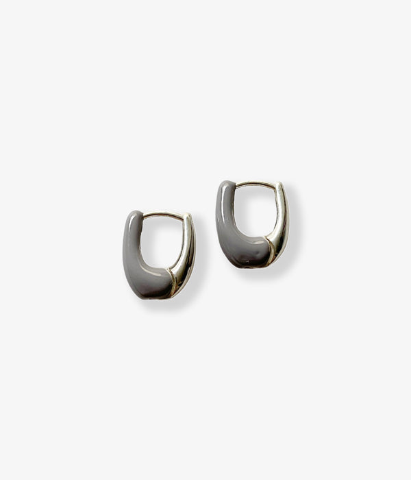 R.ALAGAN/DIPPED TINY TINY PUFFY HOOPS(GRAY)