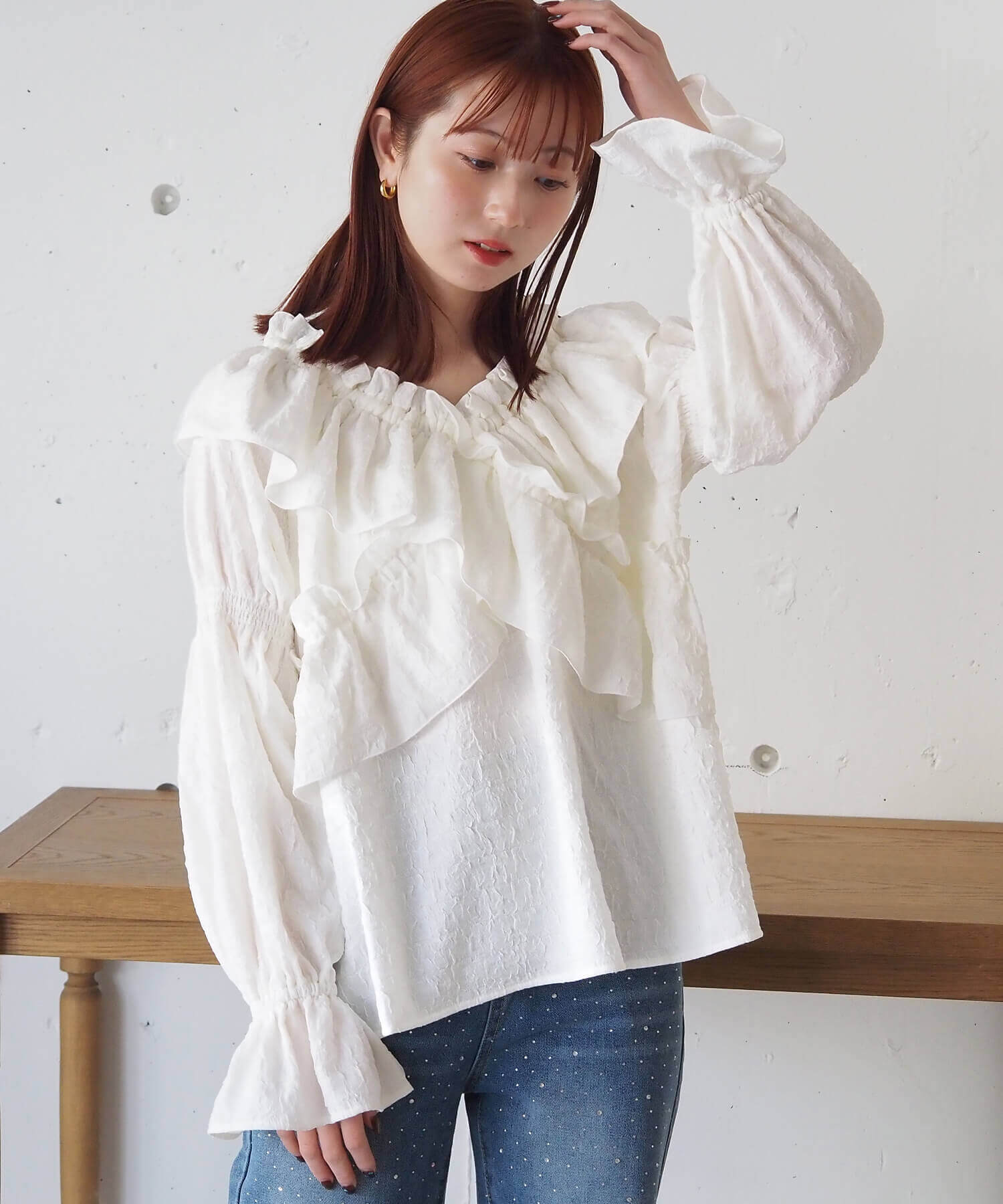 tiptop+pocket ティップトッププラスポケット / フリルクロス2way長袖