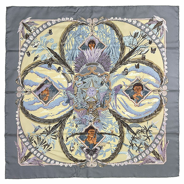 楽天市場】【未使用品】 エルメス スカーフ カレ 90 アマゾニア シルク