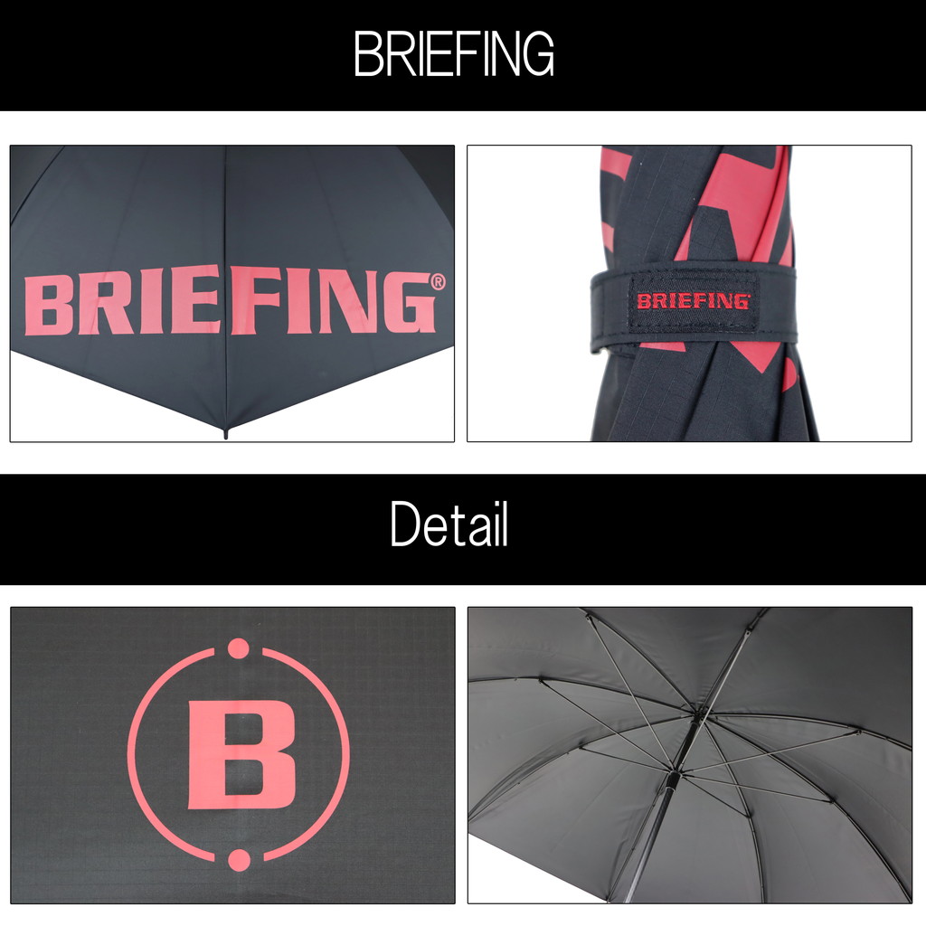 BRIEFING ゴルフ用傘 大きめ 黒/赤 BRIEFING ゴルフ用傘 黒✖️レッド