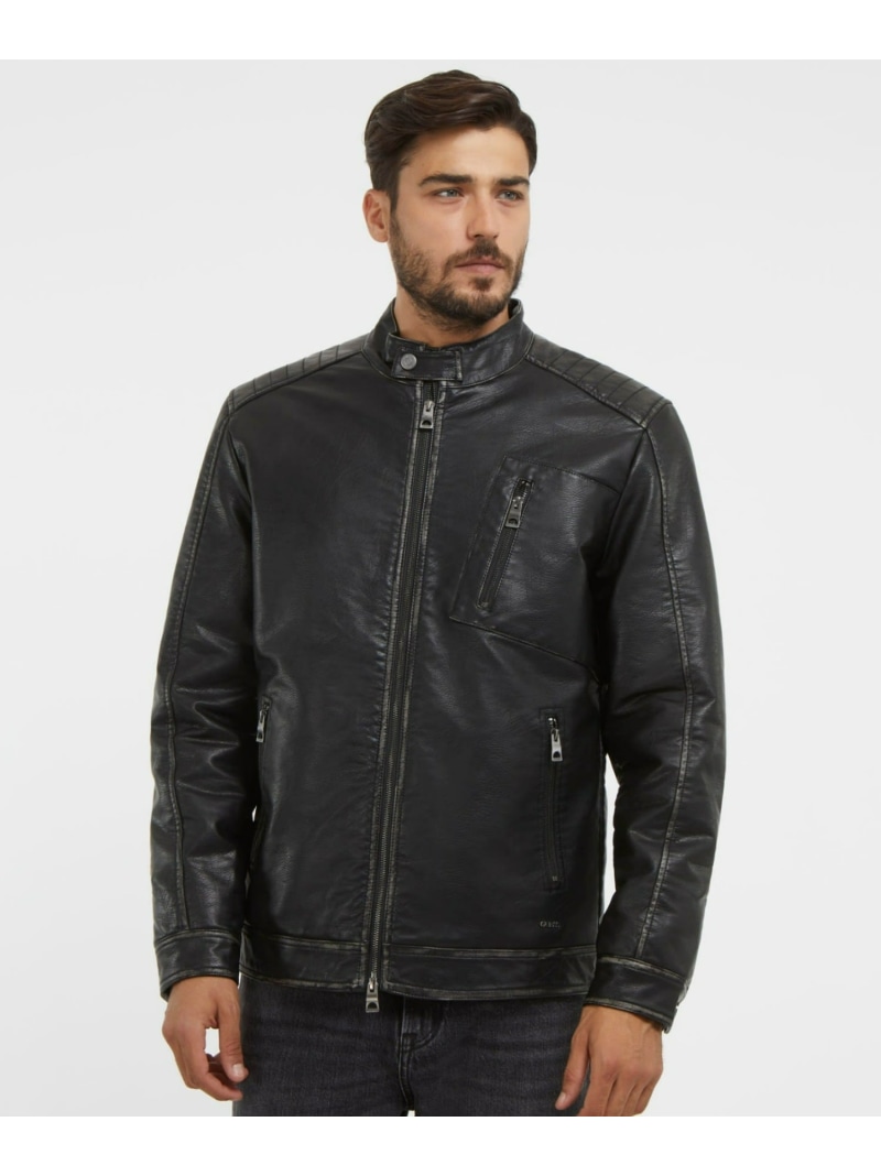 楽天市場】【SALE／60%OFF】GUESS ジャケット (M)Pu Leather Washed