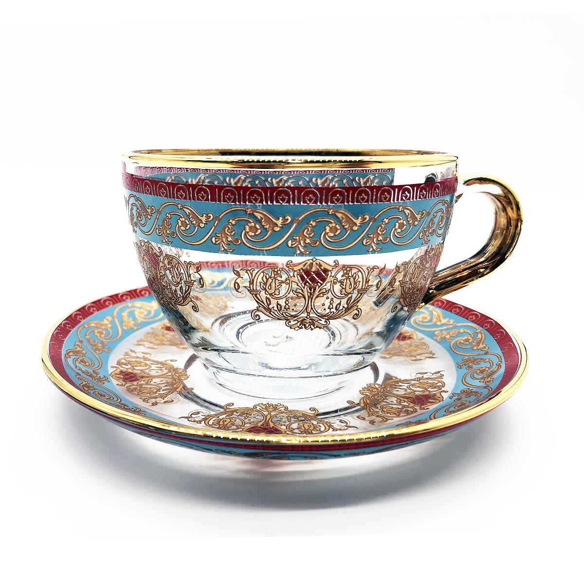 楽天市場】トルコ製 チャイカップ ソーサー セット 耐熱ガラス B-08