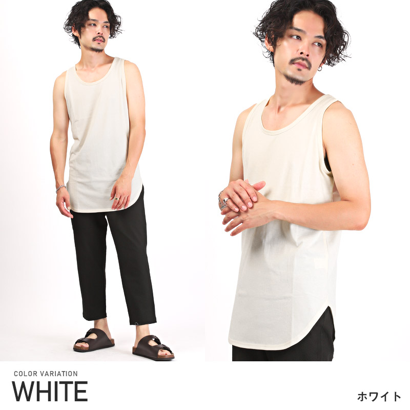 楽天市場】タンクトップ メンズ ロング丈 ビッグシルエット 接触冷感