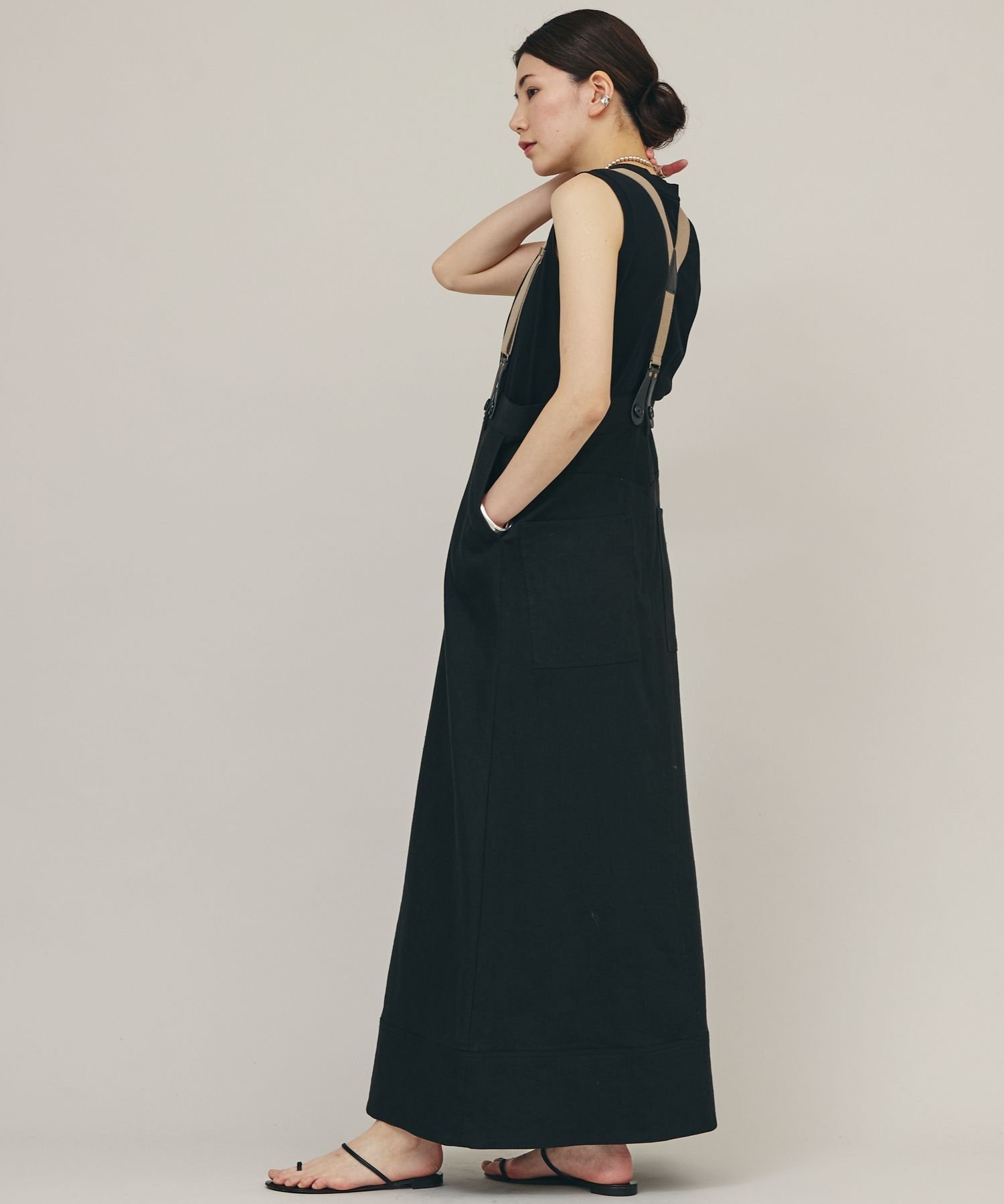 Curensology｜リネンサスペンダースカート | Rakuten Fashion(楽天