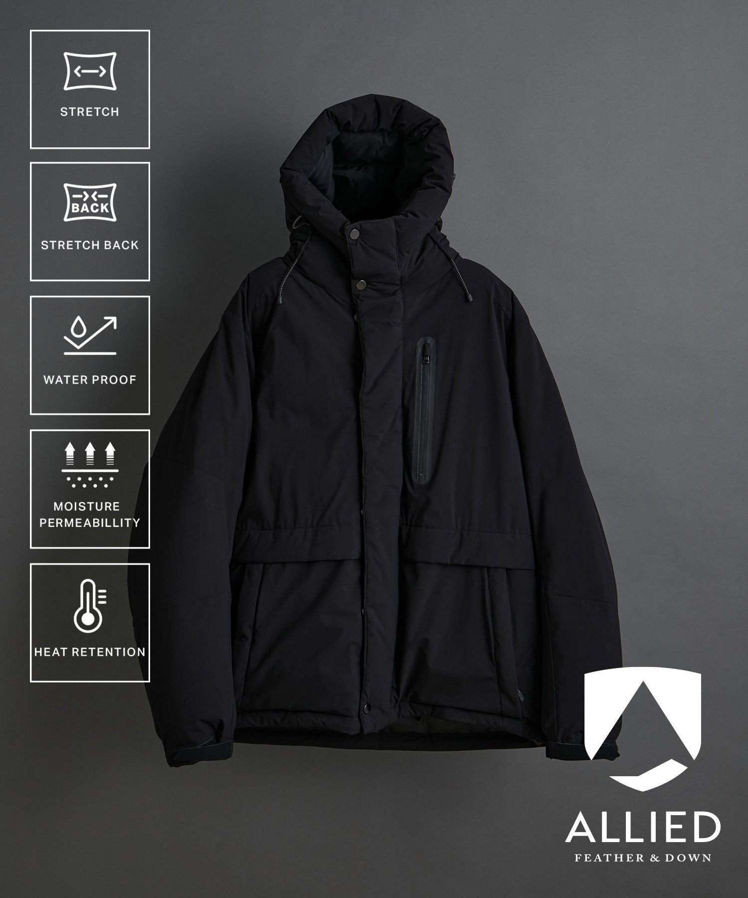 ADAM ET ROPE'｜【ACT_01 AO】SHORT DOWN JACKET / 700 FILL POWER