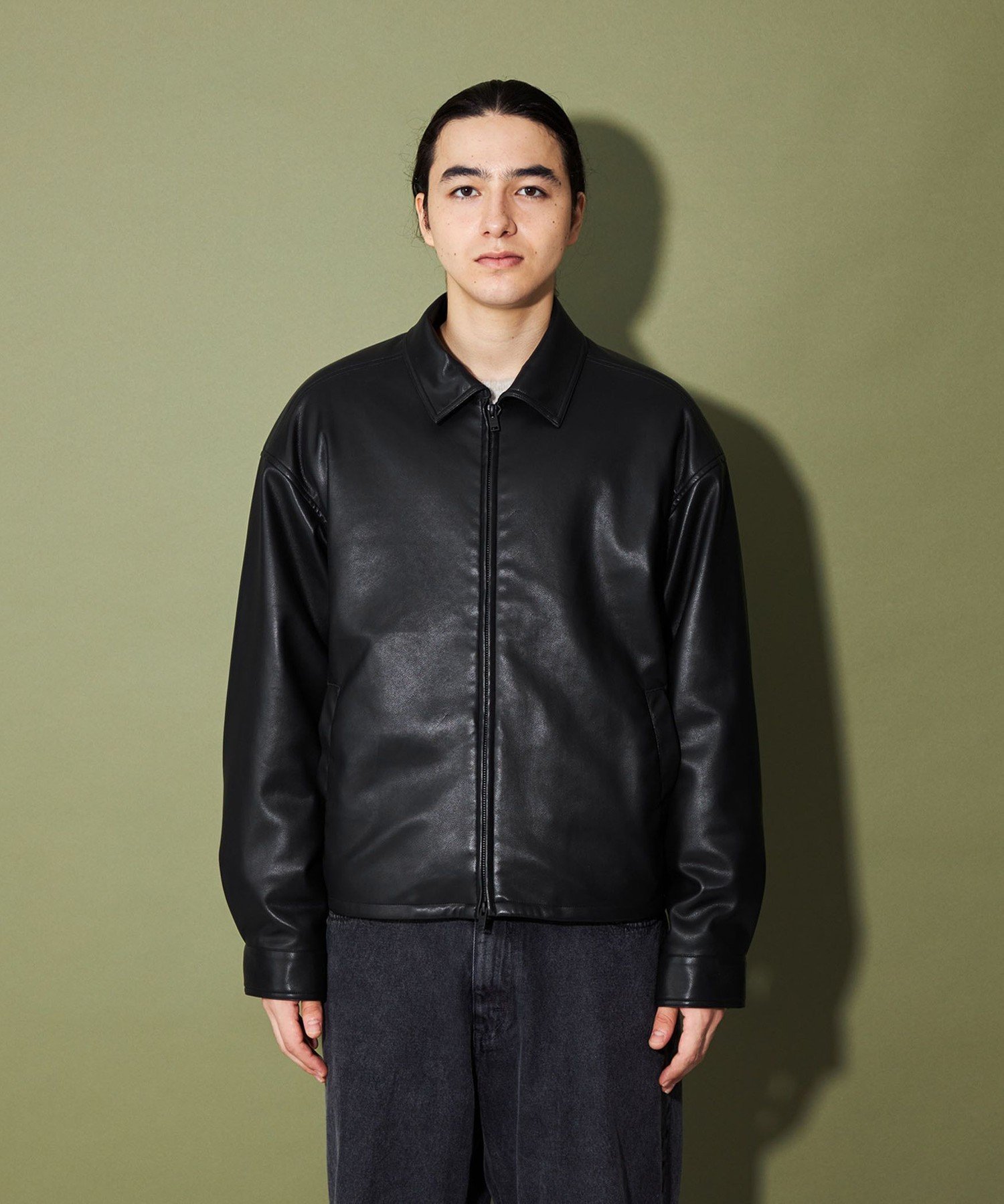 CITEN レザージャケット CITEN｜<CITEN>レザーライクバルーンジップブルゾン | Rakuten Fashion