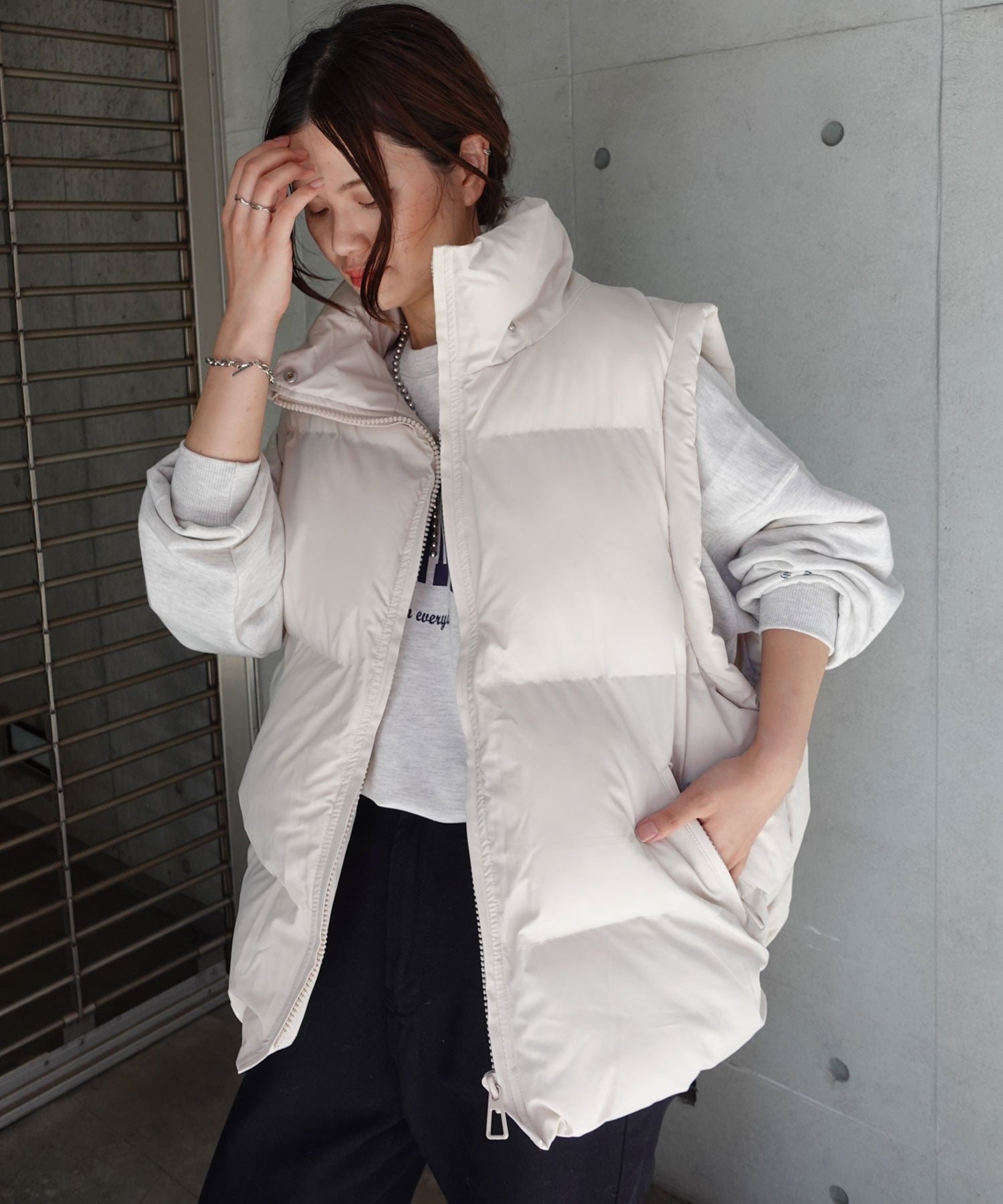 CORNERS｜ファイバーダウンオーバーベスト 中わたベスト ダウンベスト