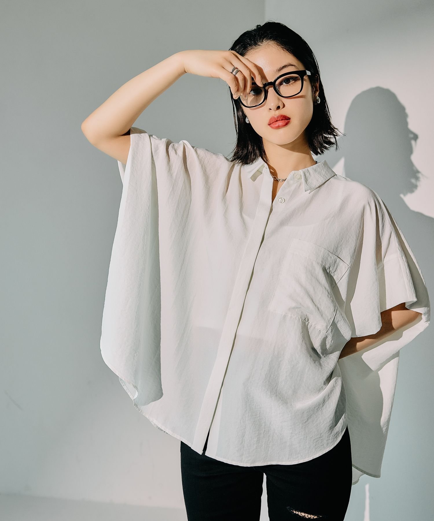 LEPSIM｜サラキレ5分袖ポンチョシャツ | Rakuten Fashion(楽天