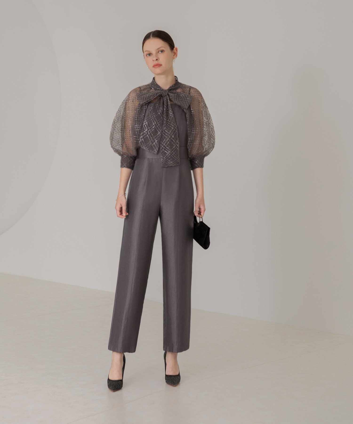 Leja｜LEJA-アシンメトリーティアードフリル3WAYベロアIライン