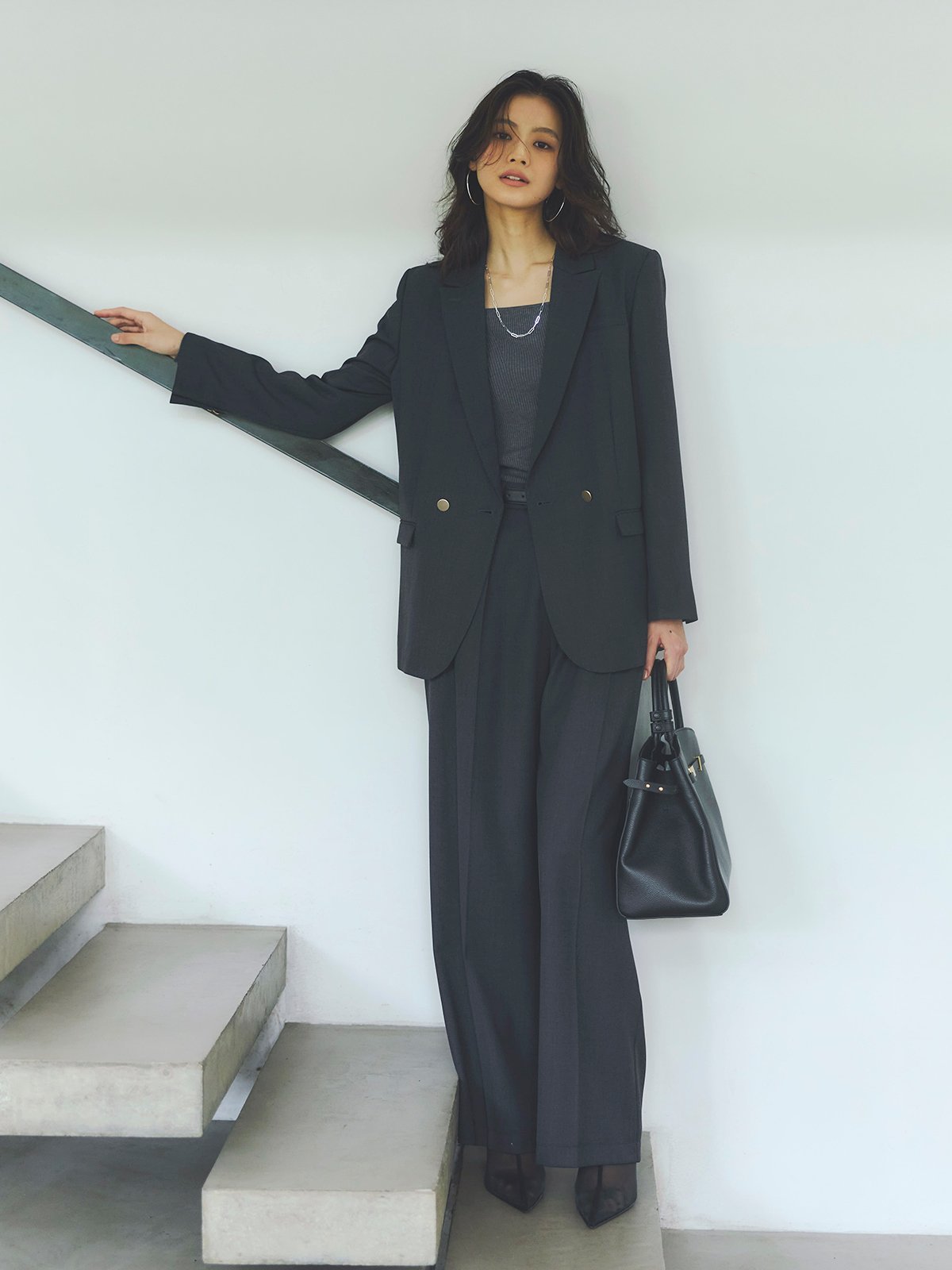 anuans｜シルクカシミアブレンドデコルテリブニット | Rakuten Fashion