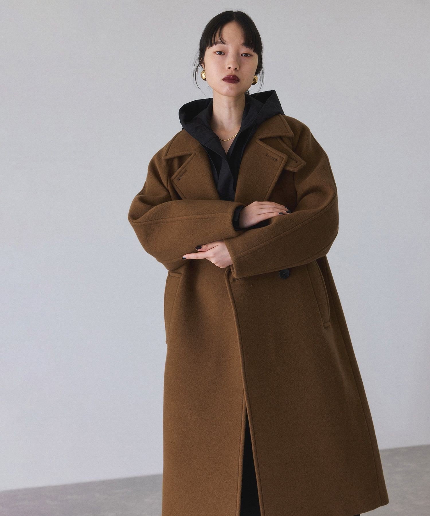 ADAM ET ROPE'｜ウールボンディングラグランロングコート | Rakuten