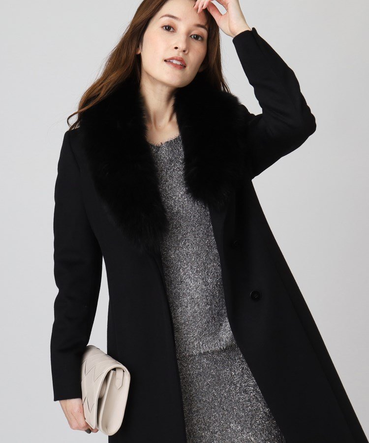 COUP DE CHANCE｜【日本製/フォックスファー/カシミヤ混】ファー付