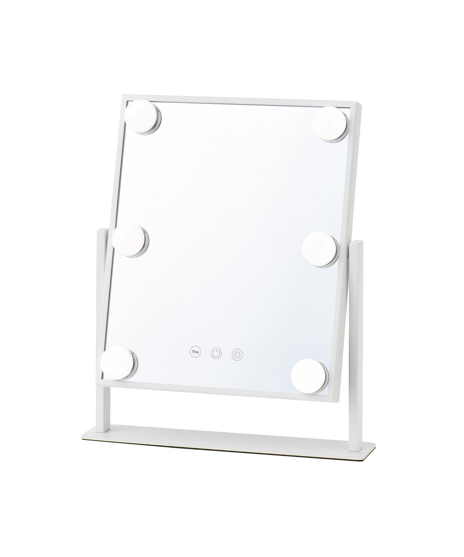 Francfranc｜ハリウッドミラー スクエア S ホワイト 調光 調色 ライト