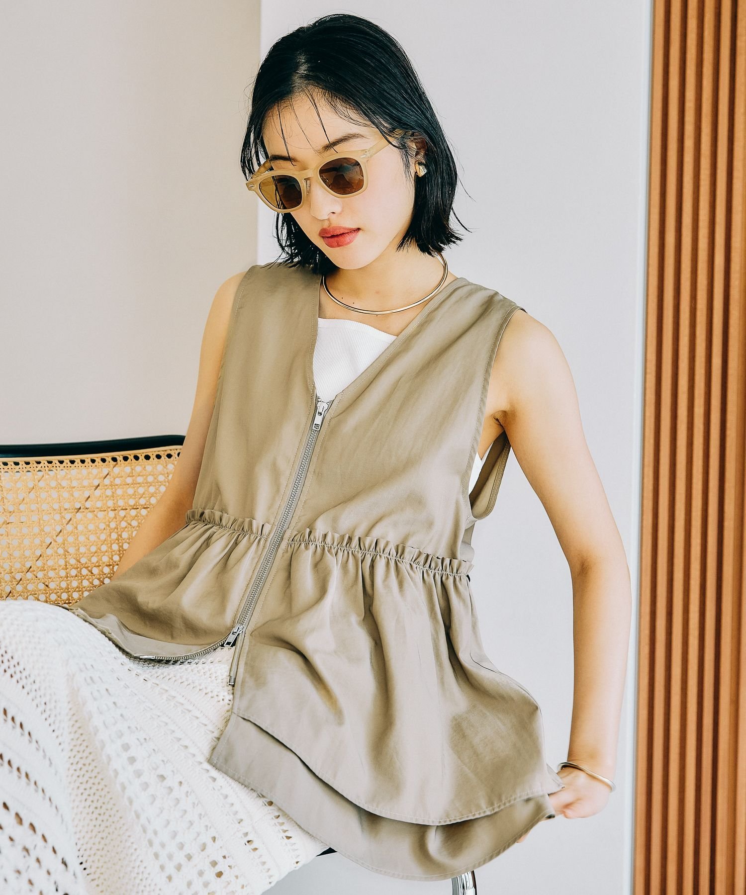 LEPSIM｜ギャザーWZIPベスト | Rakuten Fashion(楽天ファッション／旧