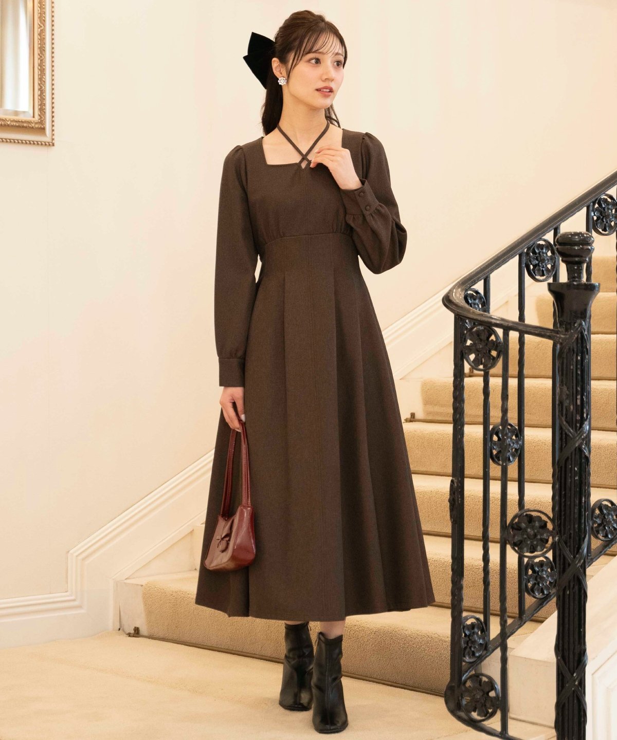 WILLSELECTION｜クロスネックフレアワンピース | Rakuten Fashion(楽天