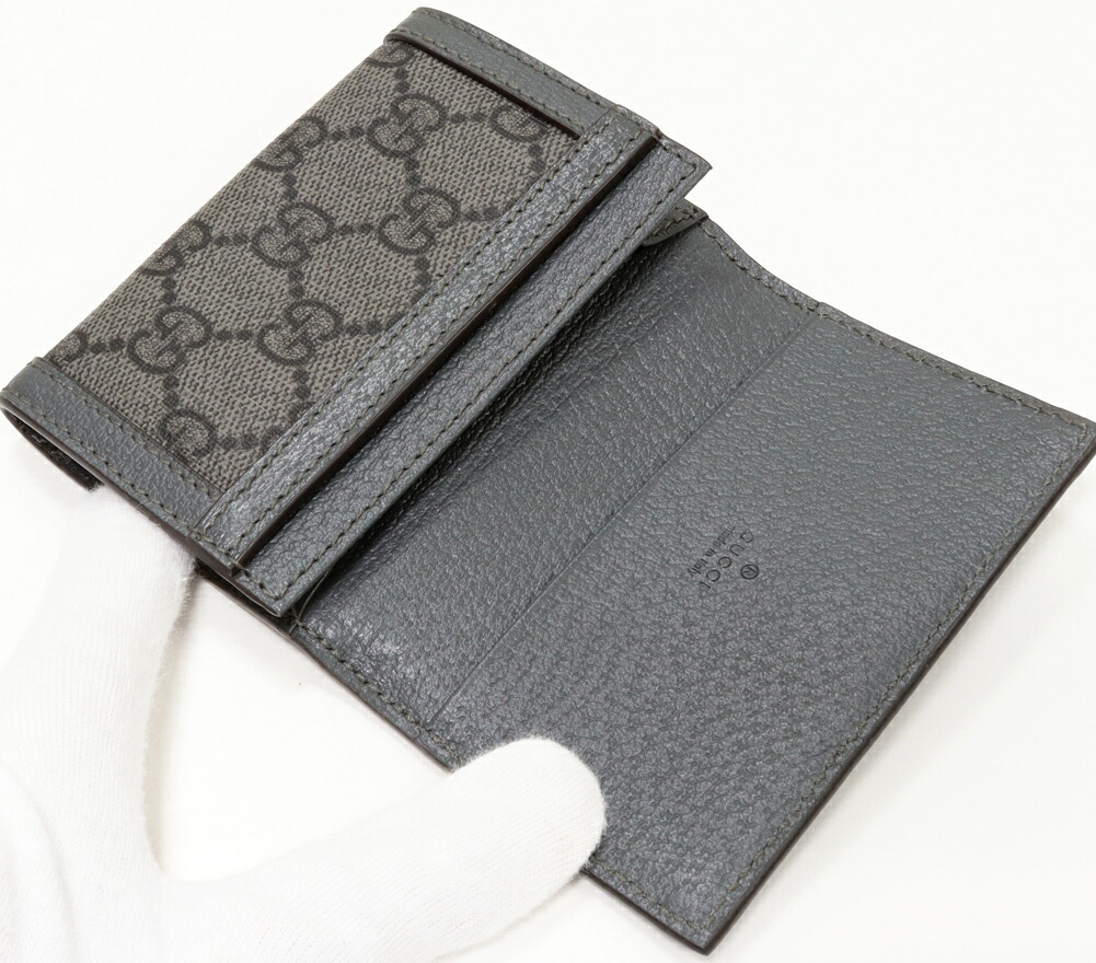 楽天市場】グッチ 二つ折りカードケース マチ付き名刺入れ GG