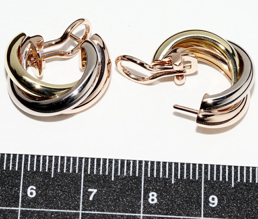 楽天市場】カルティエ ピアス K18YG K18WG K18PG トリニティピアス