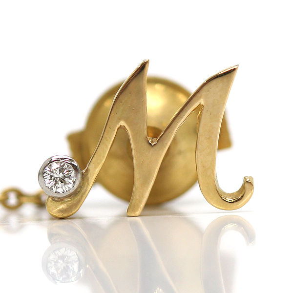 楽天市場】K18Pt イニシャルMモチーフ ネクタイピン ダイヤモンド