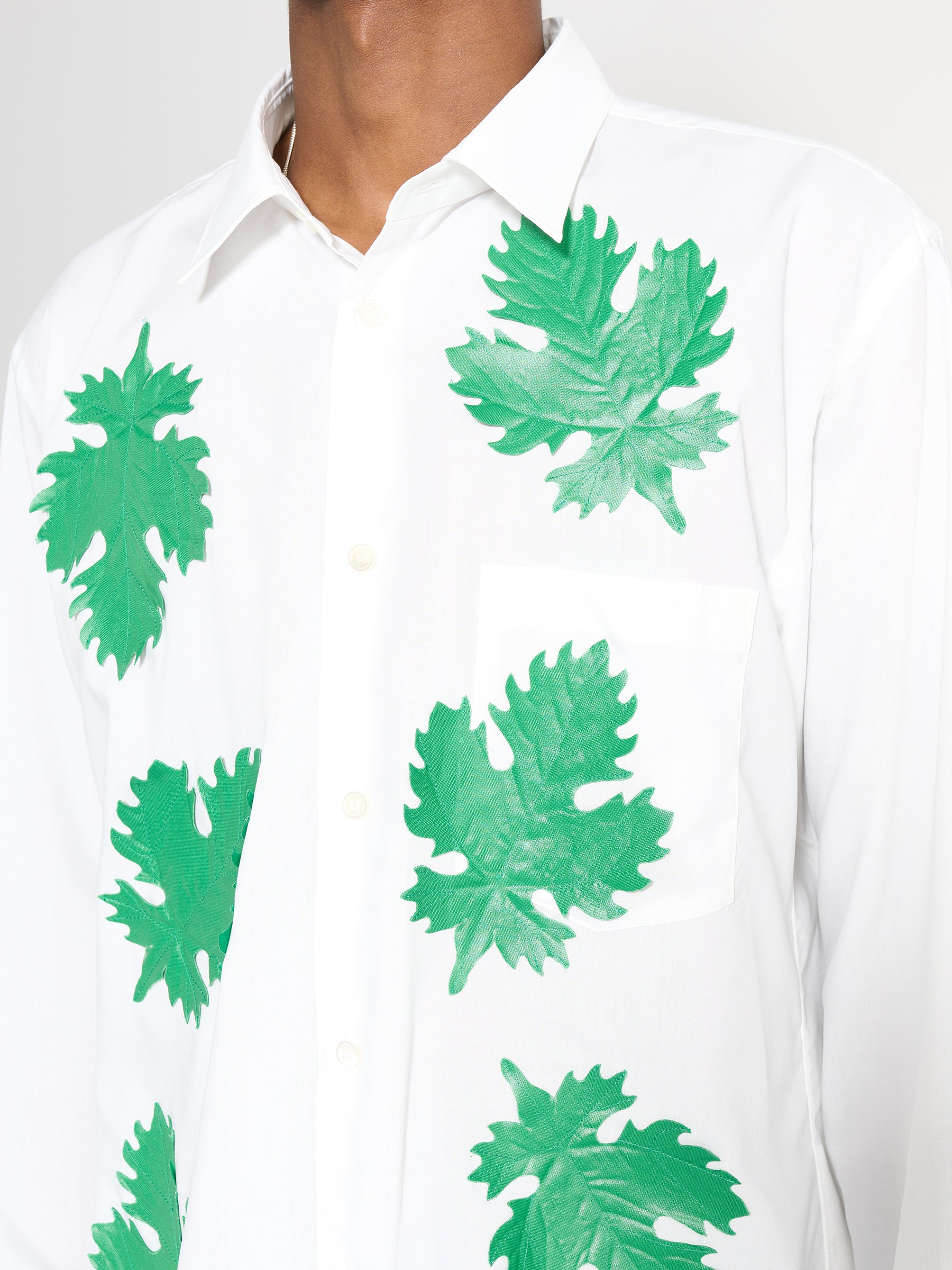 Comme des Garçons Homme Plus Broad Leaf Motif C Shirt White