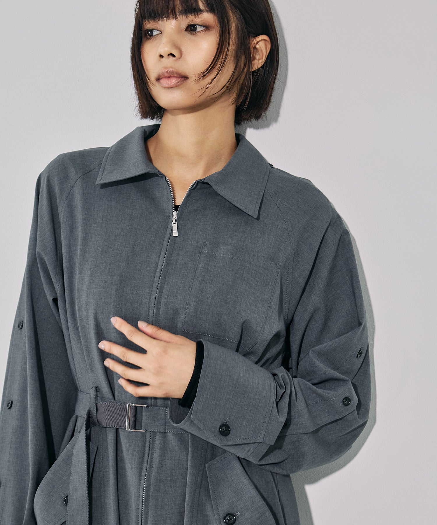 3WAYボタンスリーブジャンプスーツ(1 GREY): : ウィメンズ｜UNITED