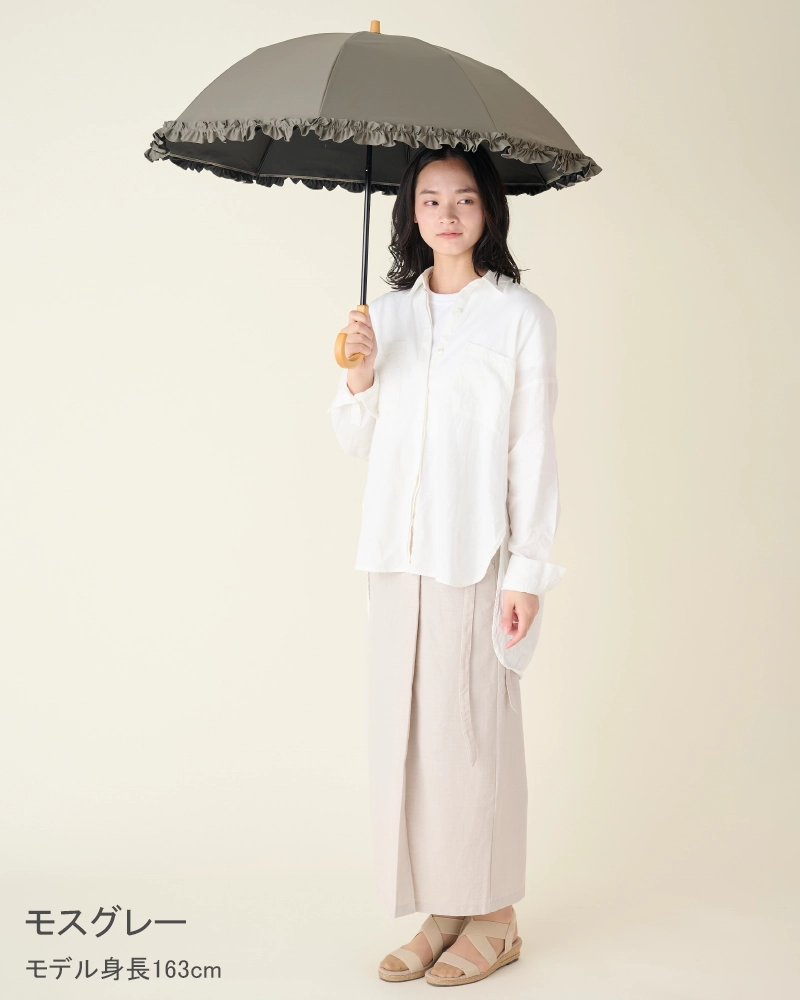2段折 フリル / | 完全遮光日傘｜サンバリア100