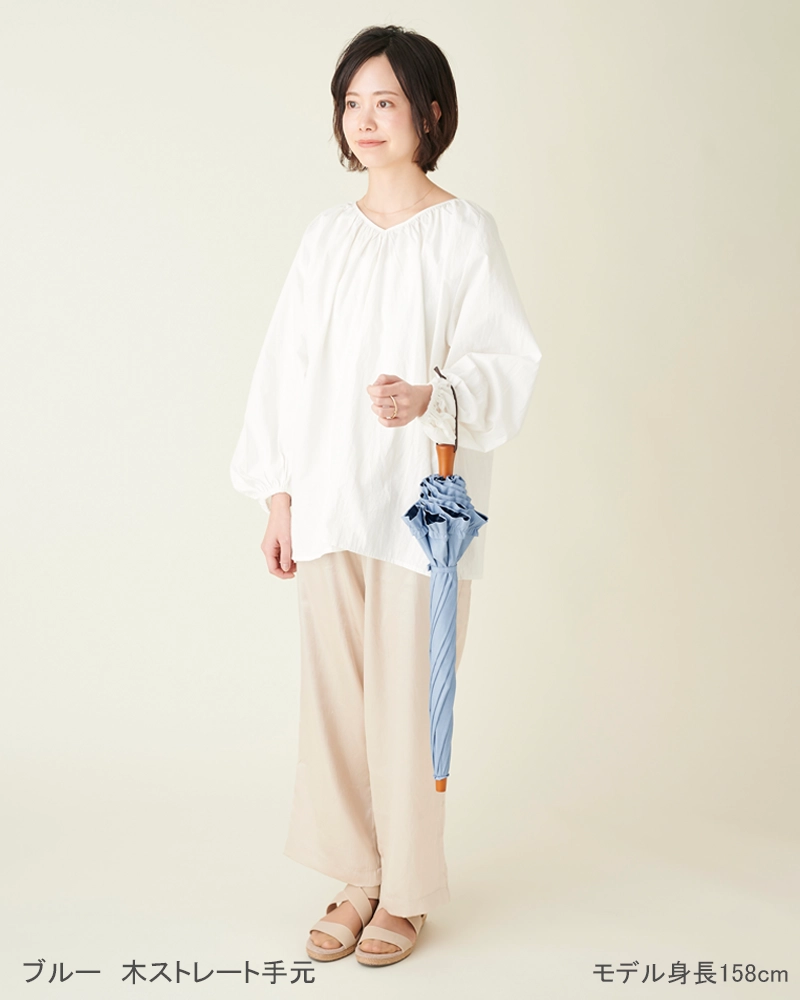 2段折 フリル / フロスト | 完全遮光日傘｜サンバリア100