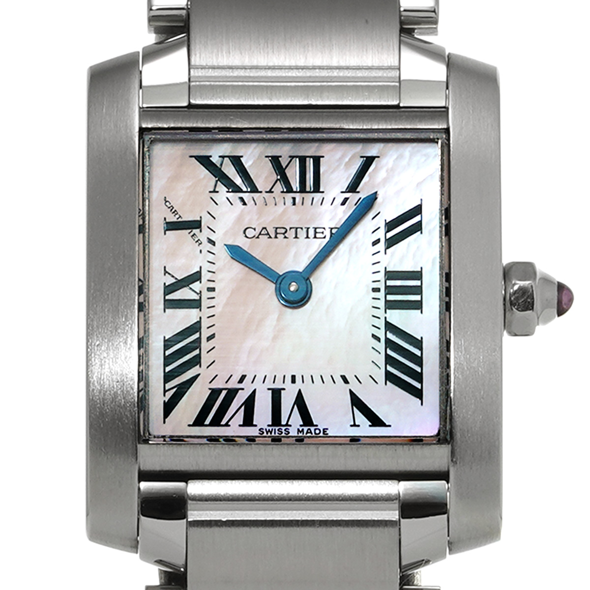 カルティエ タンクフランセーズ SM W51028Q3 ピンクシェル レディース
