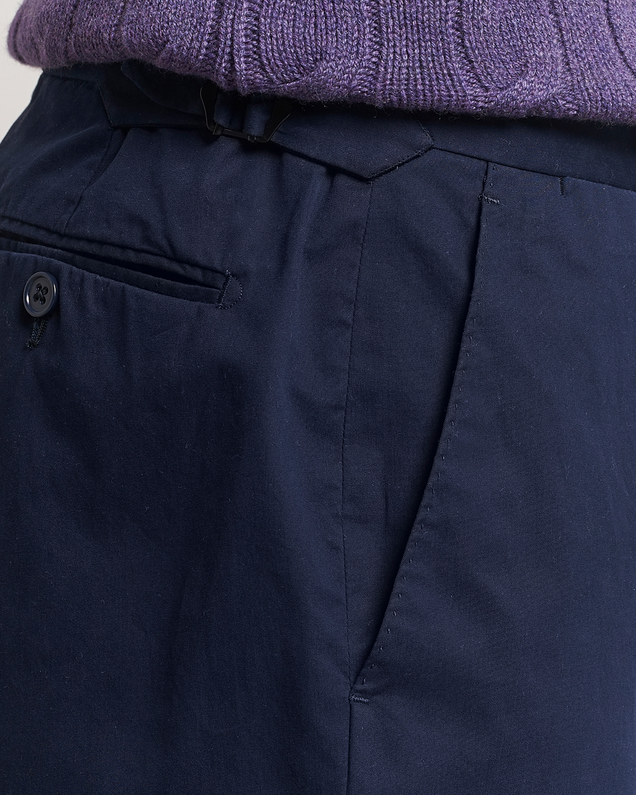 Ralph Lauren Purple Label Cotton Poplin Trousers Spring Navy at