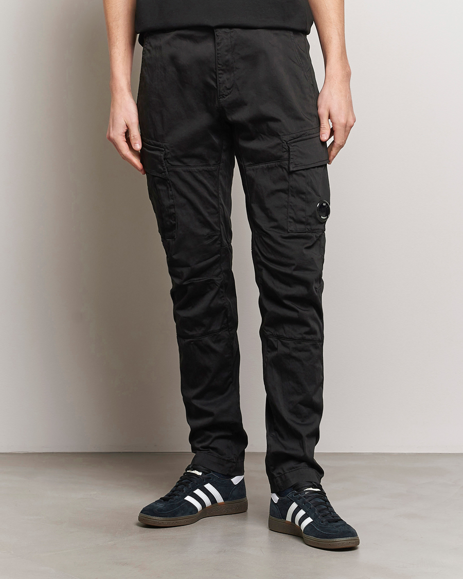 C.P. Company Satin Stretch Cargo Pants Black at CareOfCarl.com