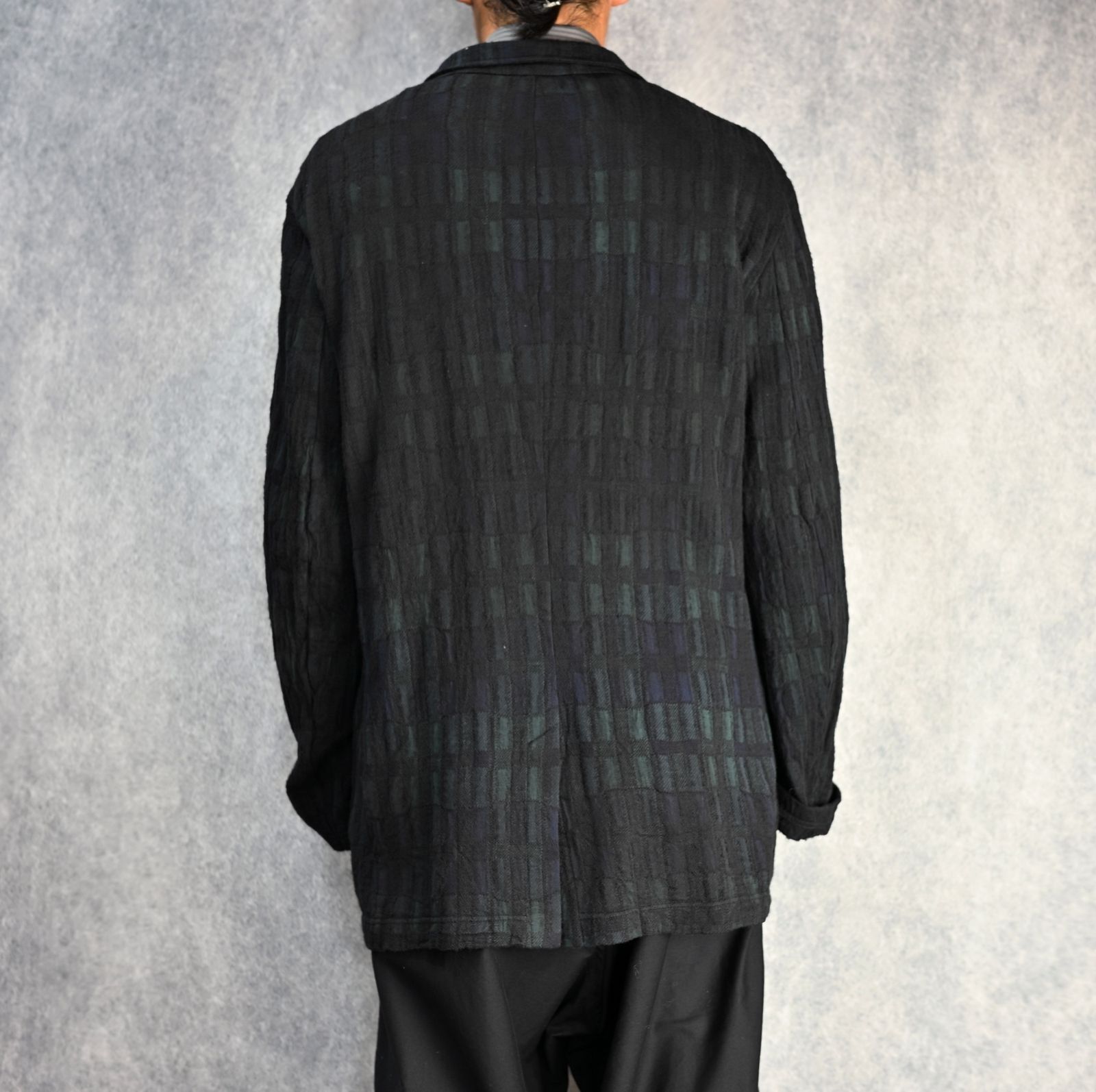 yohji yamamoto - ムラ染めチェック シャツジャケット （BLACK）HO-T73
