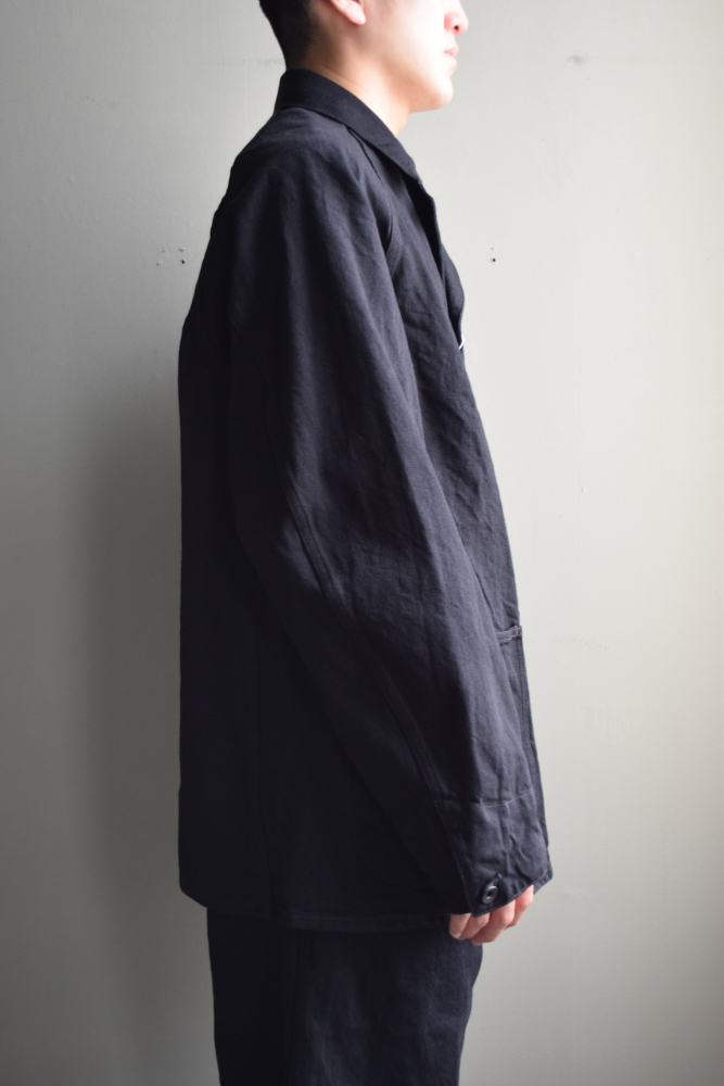 COMOLI (コモリ) ブラックデニム ワークジャケット [BLACK]