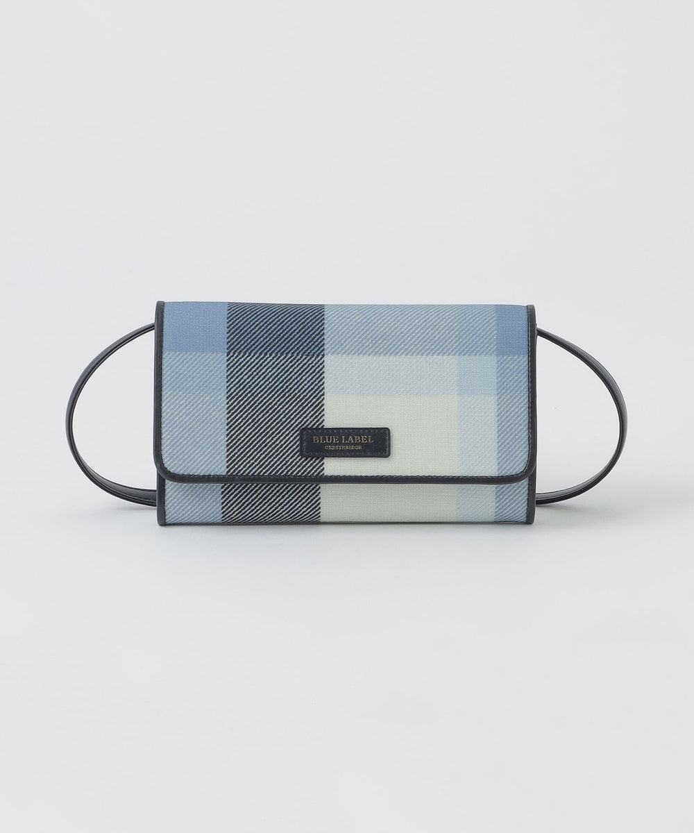 クレストブリッジチェックPVCウォレットショルダー（バッグ）｜BLUE