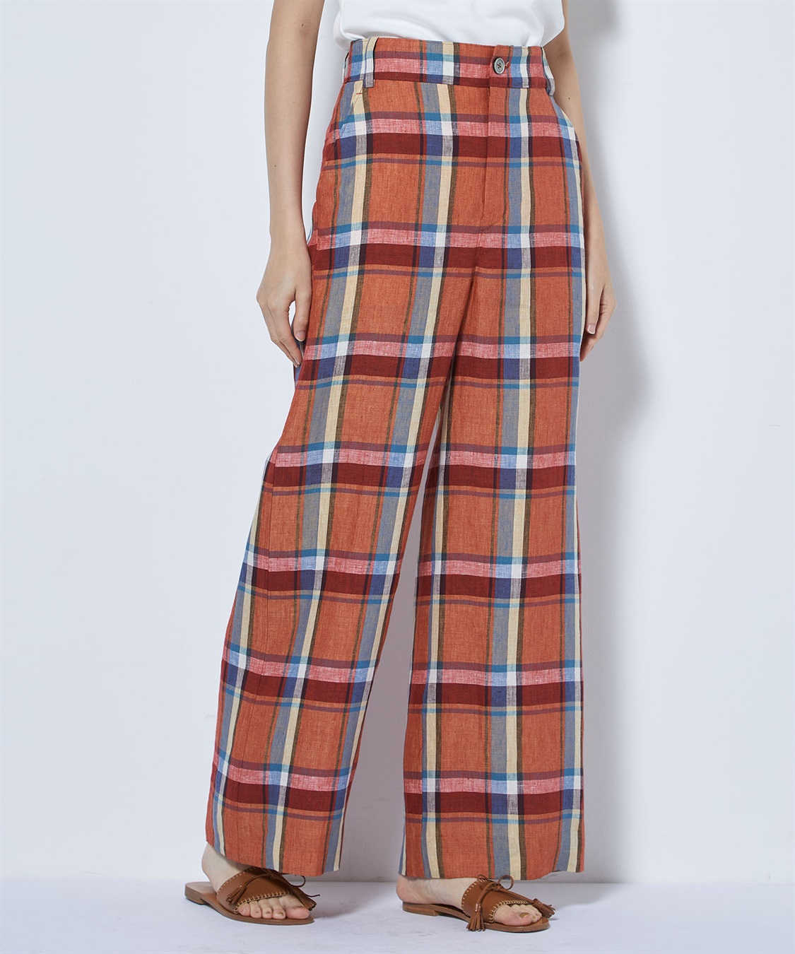 マドラスチェック ワイドパンツ 49AV JUNKO SHIMADA｜クロスプラス公式