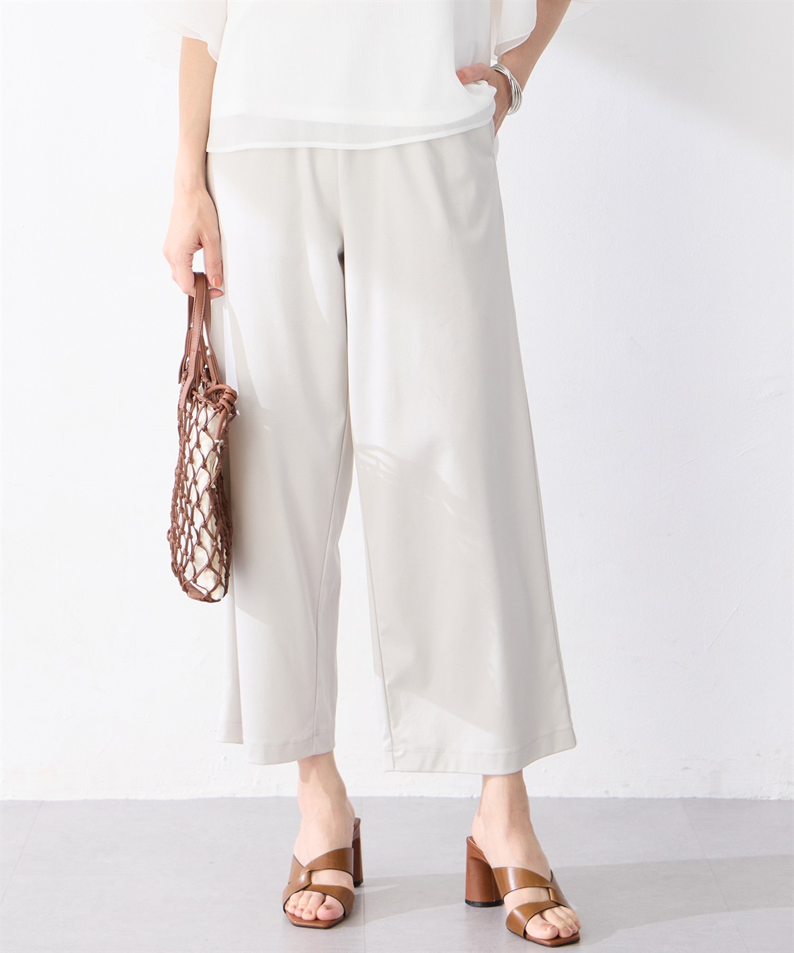 ワイドストレートパンツ【接触冷感・UVカット】 A/C DESIGN BY ALPHA