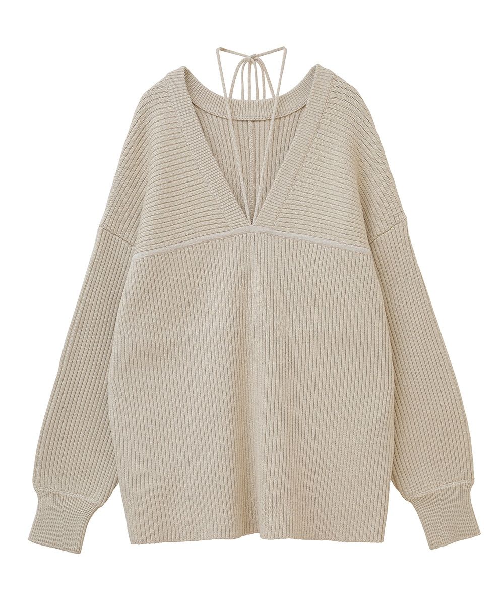 CLANE - ミックスカラーストリングワイドニットトップス - MIX COLOR