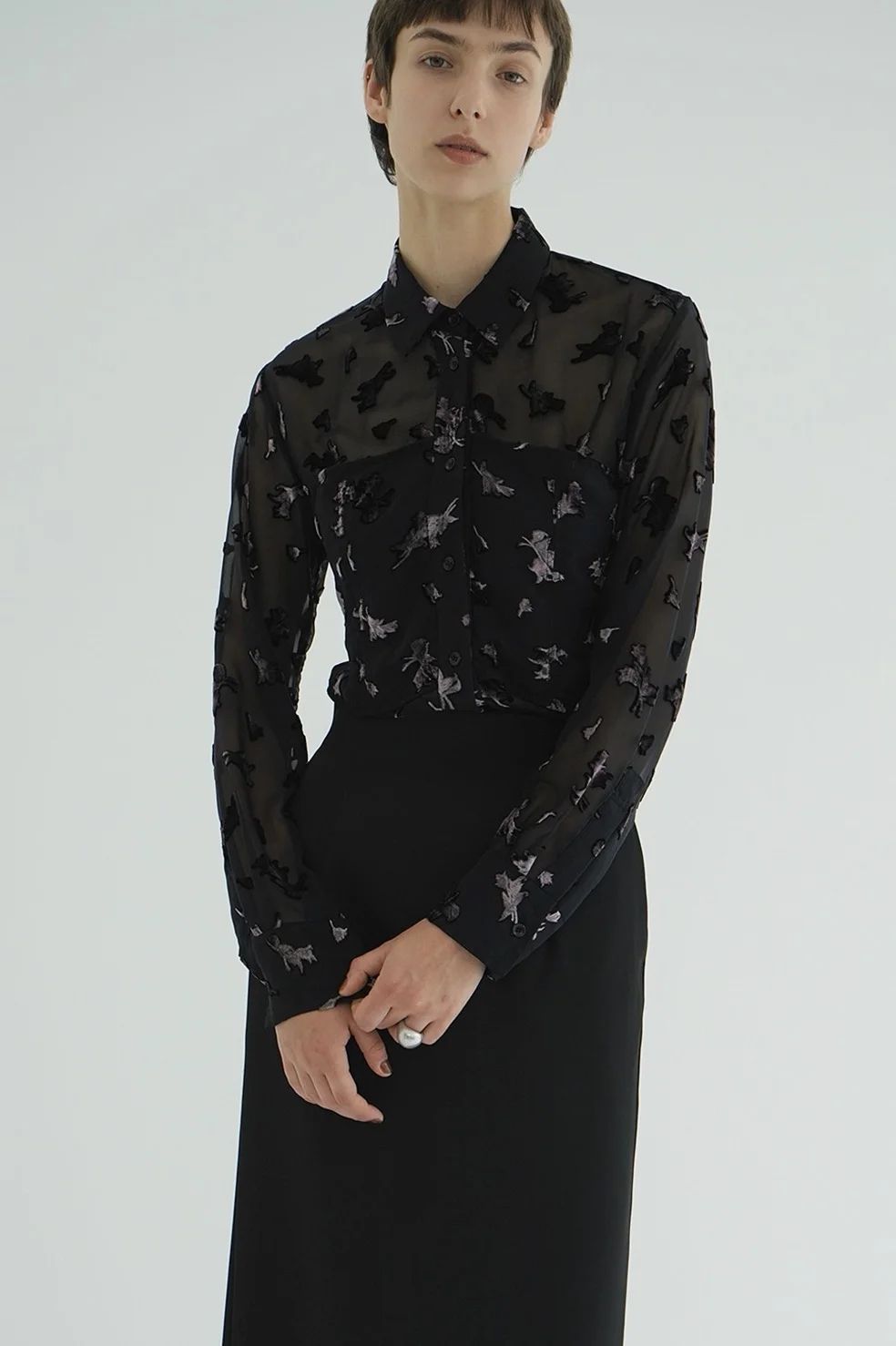 CLANE - オパールプリント ビスチェ付きシャツ - FLOWER OPAL BUSTIER