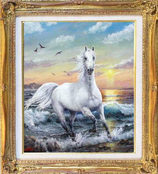 渚の白馬(オーダーメイド)」 by Rei10｜Artmeter｜暮らしを彩るアート