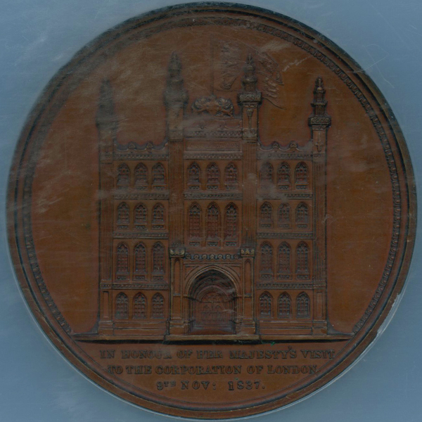 イギリス ヴィクトリア女王 ロンドンシティ訪問記念 1837年 銅メダル